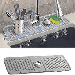 COZORA Silicone Faucet Drain Pad Water Catcher Mat Faucet Draining Pad for Bar Home Gray | Kitchen, Dining & Bar | Kitchen Tools & Gadgets |Home & Garden |1 Sink Faucet Mat-25