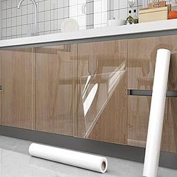 SIA VENDORS Clear Contact Paper Kitchen Oil Proof Sticker Waterproof Self Adhesive Heat-Resistant Protective Film for Cupboard Doors Shelves Desk -Trans Film -24 X 147 INCHES-image-54
