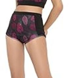 Clovia Women's Pretty Leaf Print Two Piece Swimsuit - Black-image-10
