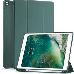 Robustrion Cover for iPad 9th Generation Cover Case with Pencil Holder for Apple iPad 10.2 inch/iPad 9th 7th 8th Generation Smart [Soft and Flexible] Flip Case [Auto Sleep/Wake Support] - Dark Green-18