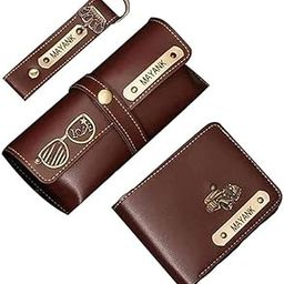 Gift for Special Personalized Leather Wallet with Keychain and Goggles Holder, Birthday Gifts for Boyfriend, Husband, Father and Brother - Personalised Gifts for Men - Brown-picture-29