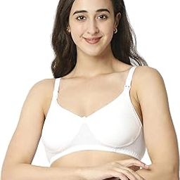 Women's 4 Ways Lycra Maternity Bra | Adjustable Straps, Non-Padded, Non-Wired Nursing Bra | Full Cup Feeding Bra | Post Pregnancy Easy to Breastfeed | White-image-83