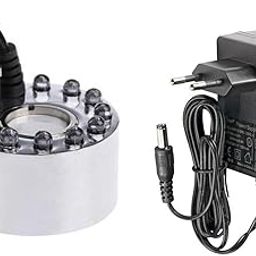 Mist Maker Water Fountain Fogger with 12 Color Changing LED Lights - Mini Fog Machine Humidifier with 24V Adapter - Plug & Play Air Humidifier for Home Decor, Ponds, and Water Fountains-16