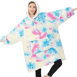 Qeils Oversized Wearable Blanket Hoodie, Comfy Sherpa Sweatshirt Pullover Jacket-image-9