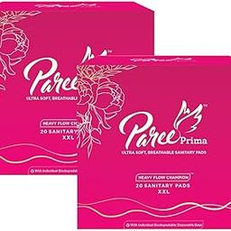 Prima by Paree 100% Rash Free XXL 40 Sanitary Pads (Combo Pack) | Petal Soft | Toxin Free| Breathable, Sweat Free Comfort | Ultra Thin Sanitary Pads for Women-image-14
