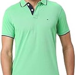 Basics Muscle Fit Absinthe Green Cotton Polyester Polo T-Shirt-image-2