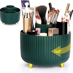 ZODZE 360° Rotate Makeup Brush Holder Organizer, Makeup Organizers Countertop, Makeup organization and Skincare Storage for Vanity, Desktop, Bathroom (Green)-21