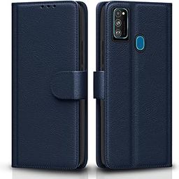 Pikkme Flip Cover for Samsung Galaxy M30s / M21 / M21 2021 Leather Finish | Inside TPU with Card Pockets | Wallet Stand and Shock Proof | Complete Protection Flip Case(Blue)-image-98