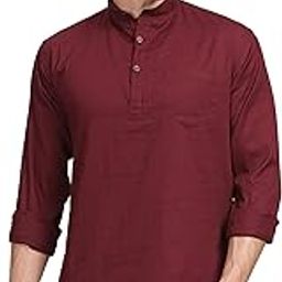 Men's Casual Cotton Short Kurta Tailored Fit Shirt With Mandarin Collar (Sigshortkurta)-image-27