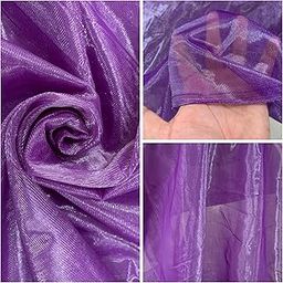 Twil NET Fabric- Dark Purple (L:- 1/2/3/4/5 W:- 47 INCH) Twil Tissue - Super NET | Heavy and Shiny Material | Make Kurti-Dress-Sari-Choli-Blouse-Skirts-Gowns | Kids Clothing | Womens wear (5 Meter)-26