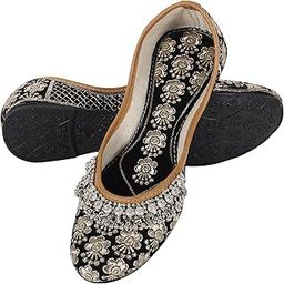 Women Rajasthani Embroidered with Payal Punjabi Mojari Juti Shoe-image-53