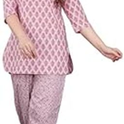 Rayon Night Suit for Women's Printed Night Dress Set of Shirt & Pyjama Sleep wear Loungewear Set for Womens-image-55