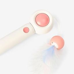 SwiftWand – Retractable Eco Cat Wand with Feather Refills and Laser Pointer | 2 in 1 Toy | Interactive Chase Toy (Dusty Pink)-image-55