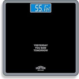 Hoffen Thick Tempered Glass Digital Electronic LCD Personal Weight Machine for Body Weight Fitness (HO-18-Black) with Two Years Warranty-24