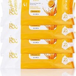 Fashion Colour Platinum Clean It Zero Hand, Face Cleaning Wipes, 25 Wipes, Wet Wipes (Vitamin C, 25N) Pack of 4-image-91