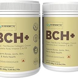 Sharrets Nutrition BCH+ Hydrolyzed Bovine Collagen Powder, Hyaluronic Acid, Vitamin C & D3, 200g x 2, Chocolate (Pack of 2)-picture-28