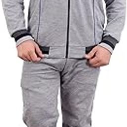 Men's Light Grey Cotton Warm Tracksuit-image-92