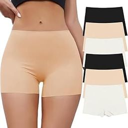 Seamless Boyshorts Panties for Women No Show Boxer Shorts Briefs Panties Soft Stretch Ladies Boy Shorts 6 Pack-image-102