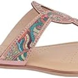 Women's Ethnic Toe-Loop Flats | Embellished Knot Design Slip-On Sandals for Festive & WEAR ON CASUAL DAYS-image-78