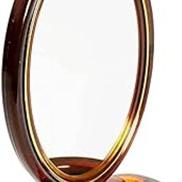 Makeup Mirror with Foldable Stand Oval Shape Double Sided Magnifying Mirror | Use for Men and Women | Easy to Carry Office and outstaions | Size 5 Inch | Pack of 1-49