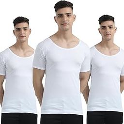 Frusie White Color Half Sleeves Vest [ Pack of 3 ]-image-57