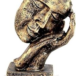 TimberKartPresent Handcrafted Resin Human Face Figurine with Hand-on-Face Design | Multicolor Decorative Showpiece Sculpture-image-90