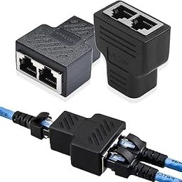 [ 2 Pieces ] Ethernet Splitter Adapter, RJ45 Female 1 to 2 Female Socket Adapter, Ethernet Cable 8P8C Extender Plug LAN Network Connector for Cat5, Cat5e, Cat6, Cat7-picture-18