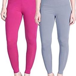 Women's Cotton Ankle Length Multi Color Leggings, Pack of 2 - S,M,L,Xl,2XL-image-1
