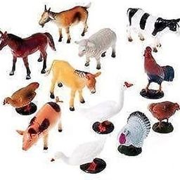 SHORO Cartoon Animal,Mini Farm Animals Figures Set for Kids Educational Toy Learning Toy - Small Size (Pack of 12 Domestic Animals)-25