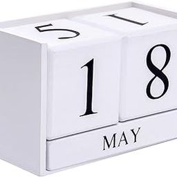 Wooden Gaobei Desk Blocks Calendar Perpetual Block Month Date Display （White)-image-3