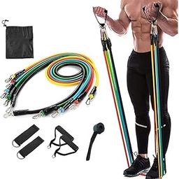 Shopeleven Resistance Bands Resistance Tube for Stretching, Exercise and Workout Toning Tube Resistance Rope Set 11 Stackable Kit-image-71