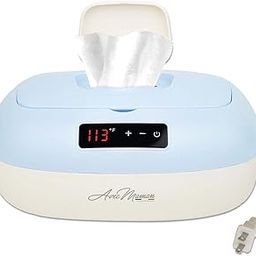 Avec Maman La Caresse Baby Wipe Warmer - USA PLUG - Wet Wipe Dispenser - Adjustable Heat Settings Digital Display - Blue-image-43