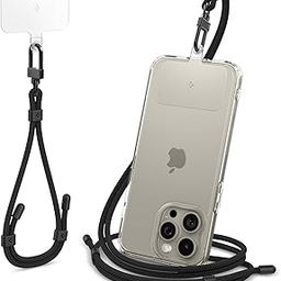 Spigen Universal Adjustable Full Strap Set Cross Body Strap And Wrist Strap With Contag Lanyard Tab For Universal Phone Case - Black - Polyester-image-12
