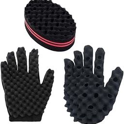 T.O.G. Hair Curl Sponge Gloves Kit 2Pcs Gloves 1PC Sponge for Hair Twist Curl Locks-image-14
