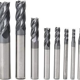CNC End Mill Set, Carbide Tungsten Steel 4 Fultes Milling Cutter, Router Bits Rotary Bits Tool Straight Shank 2-12mm 8pcs-27