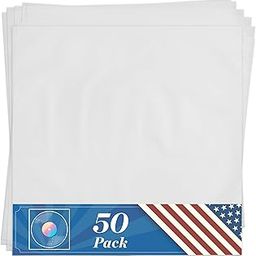 Claev 50 Anti Static Inner Record Sleeves for Vinyl LP Records - 12 inch, Square, Translucent - Album Record Protective Plastic Covers for Storage-image-56
