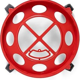 HomeWiz Movable LPG Gas Cylinder Stand Trolley with 360° Rotating Wheels | Premium Grade Plastic | Heavy-Duty, Durable Design | Easy Movement, No Lifting, Prevents Back Strain | Gas Stove Parts| Red-17