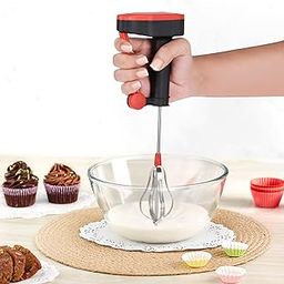 Kuber Industries Hand Blender | Milk Lassi Maker | Hand Press Mixer with Steel Blades | Egg Beater | Hand Mixer for Coffee-Lassi-Cream-Soup-Butter Milk | Hand Blender for Kitchen | Multicolor-picture-21