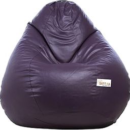 Sattva Classic XXXL Bean Bag Filled with Beans | Faux Leather Bean Bag Chair for Adults & Kids | Pre-Filled Comfortable Seating for Home, Bedroom, Living Room, Office, Balcony Use – Purple-picture-29