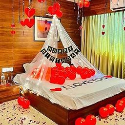 Special You Birthday Decoration Items, Canopy Tent for Decoration, Canopy for Bedroom, White net Curtains with Fairy Lights 40ft Long, Aesthetic Room Decor, Backdrop for Decoration - 28 pcs-image-89