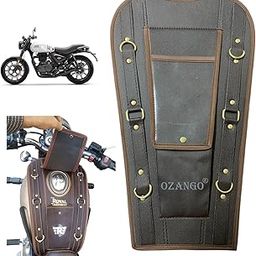 OZANGO Bike Waterproof Artificial Leather Material Petrol Tank Cover/Tank Bag Brown & Brown Lining Compatible with RE Hunter 350-36