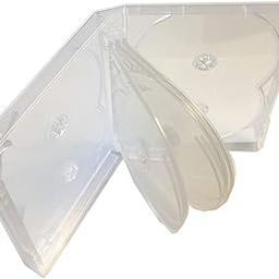 1 MegaDisc New 25mm Clear DVD Replacement Case Hold 10 Discs with Flap Trays-picture-0
