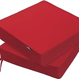 PatioGlow Outdoor Chair Cushions 17 x 16 x 2 Inch, Waterproof & Fade Resistant Patio Seat Cushion for Furniture with Handle and Ties, Thick Seating Pads for Outside Sofa Couch Set of 2, Red-image-71