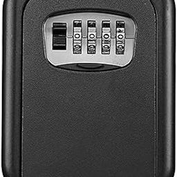 FAMOUS SHOP Key Lock Box,Wall Mount 4 Digits Combination Lockbox for Outside,Waterproof Outdoor Key Hider for House,Resettable Safe Security Password Box with Mounting Kit&Dust-proof Cover-Multicolor-32