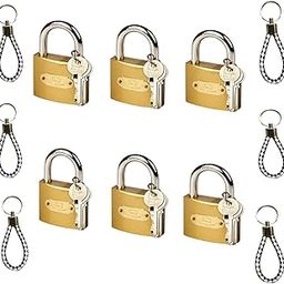 SAI PRASEEDA 38 MM Rectangular Gold Color Locks_ Pack of 6_Metal Body_3 Keys and 1 Key Chain with Each Lock_Locks for Doors_Gates_Shelves_Luggage Bags LK 9-picture-40
