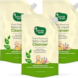 Mother Sparsh Natural Baby Liquid Cleanser (Powered by Plants) Cleanser for Baby Bottles, Nipples, Accessories and Toys, Refill Pack (500mlX3)-2