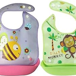 Baby Cry waterproof Silicone bibs for baby feeding - Combo of 3-image-87