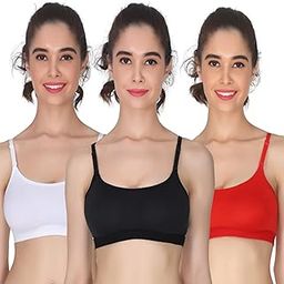 Girl's and Women's Everyday Sport Bra Wireless & Non Padded Full Coverage,Removable and Adjustable Strap, Slip On Cup Size B,-image-123