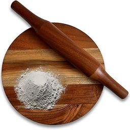 Wooden Chakla Belan | Rolling Board and Rolling Pin | Roti Maker | Chakla (24 cm) and Belan (32 cm)-image-54