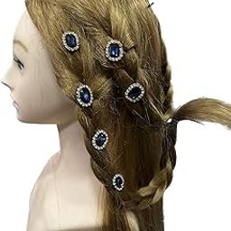 10 Pcs Stone Hair Clips Hair Accessories |Crystal Stone Hairpins Braidel | stone Hair Clip Decorative Hair Accessories For Women (Blue)-image-19
